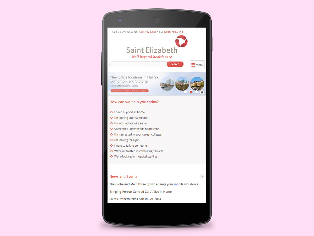 SEHC mobile view